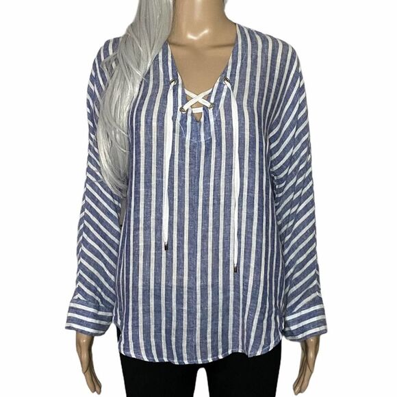 Rails Linen Blend Conductor Striped Tunic Top Size XS Coastal - Picture 1 of 7